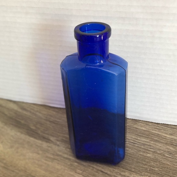 Vintage Cobalt Glass Medicine Bottle - Picture 1 of 12